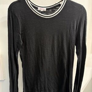 Goldie Black Top with White Trim Accents